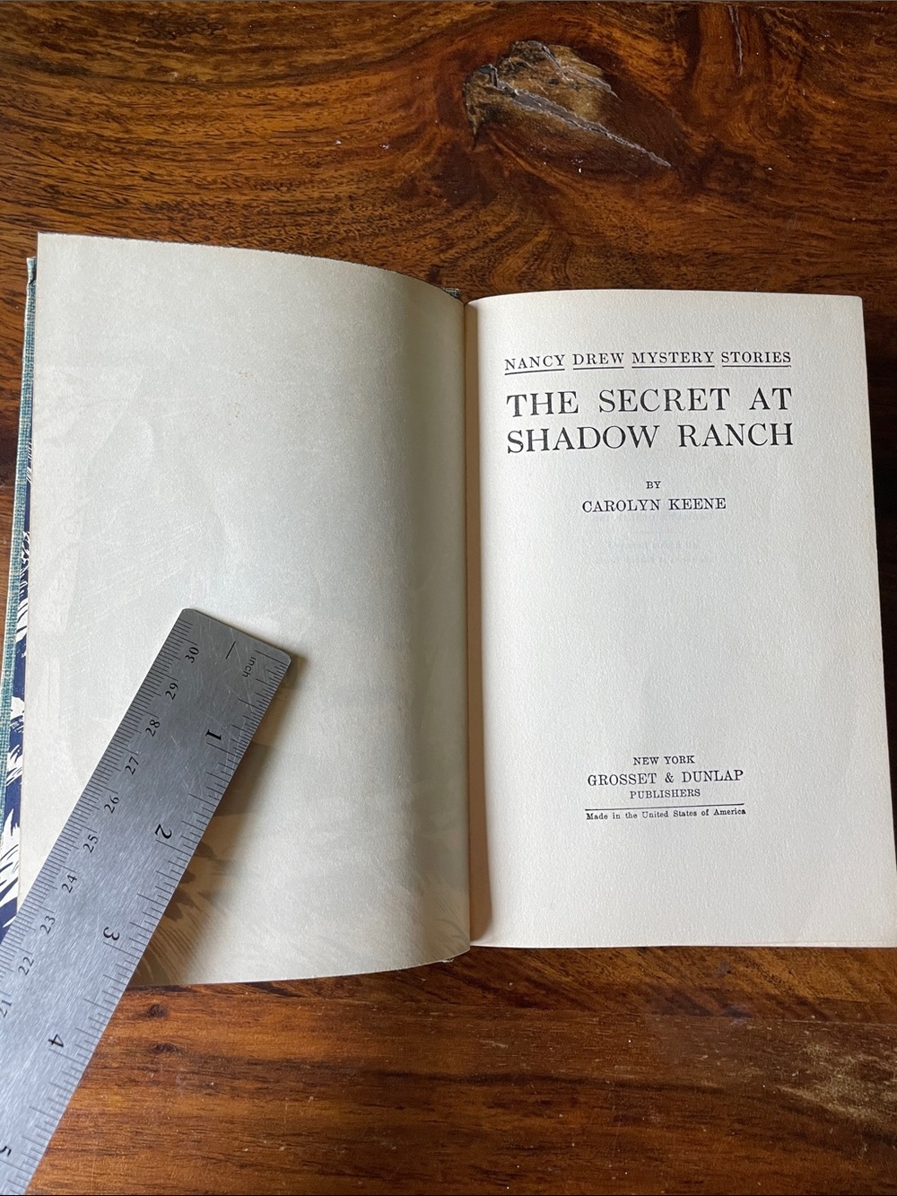 3 Vintage Nancy Drew Hardcover Books Carolyn Keene Tweed Blue Covers (Set #E) - Picture 13 of 16